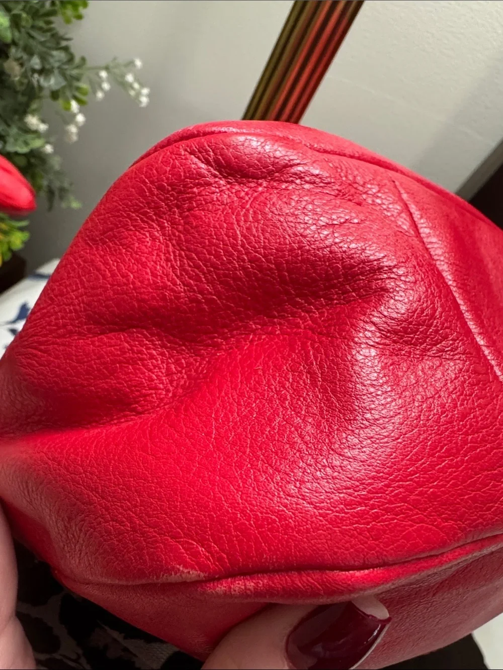 Coach Parker Leopard-Print (Ocelot) Shoulder / Hobo Bag with Red Trim